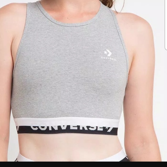 converse new  high neck  bra Gray size small 🌻🌻 - Picture 2 of 8